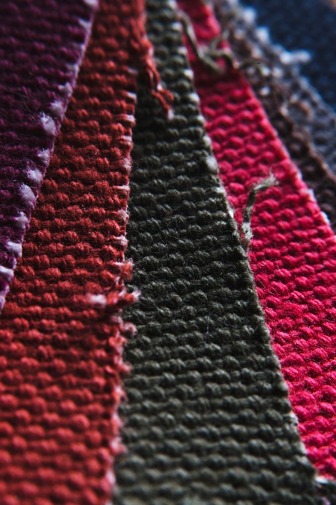 Closeup of colorful fabric samples