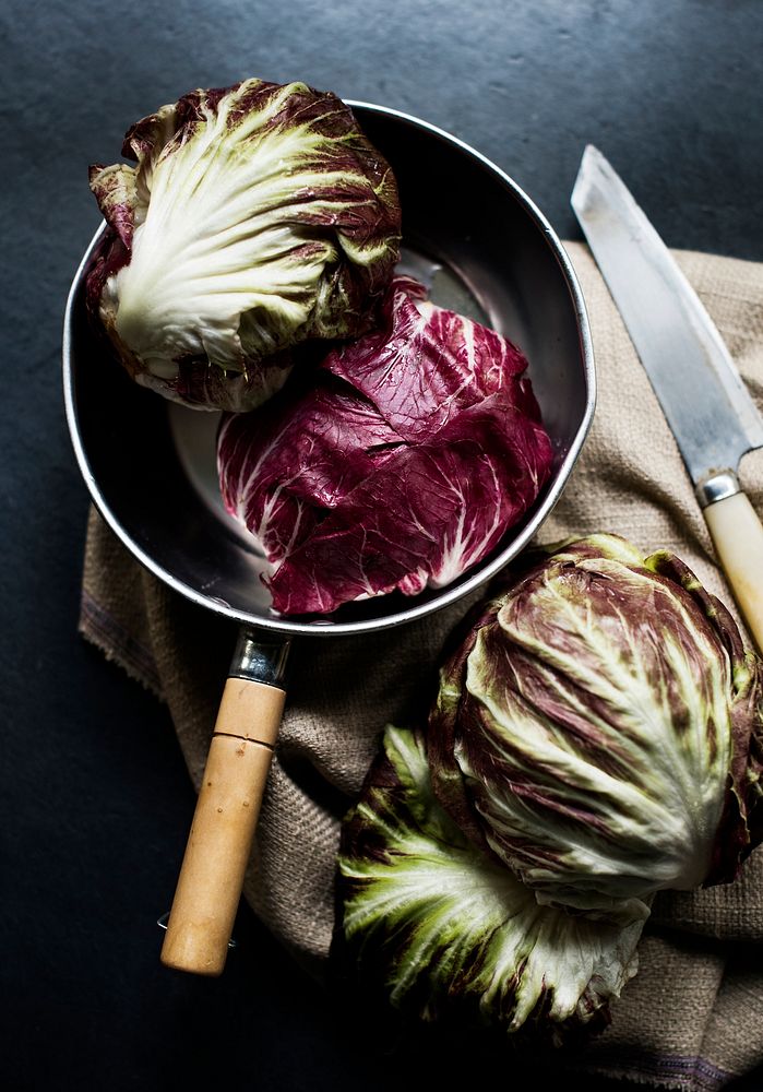 Red cabbage in a pot