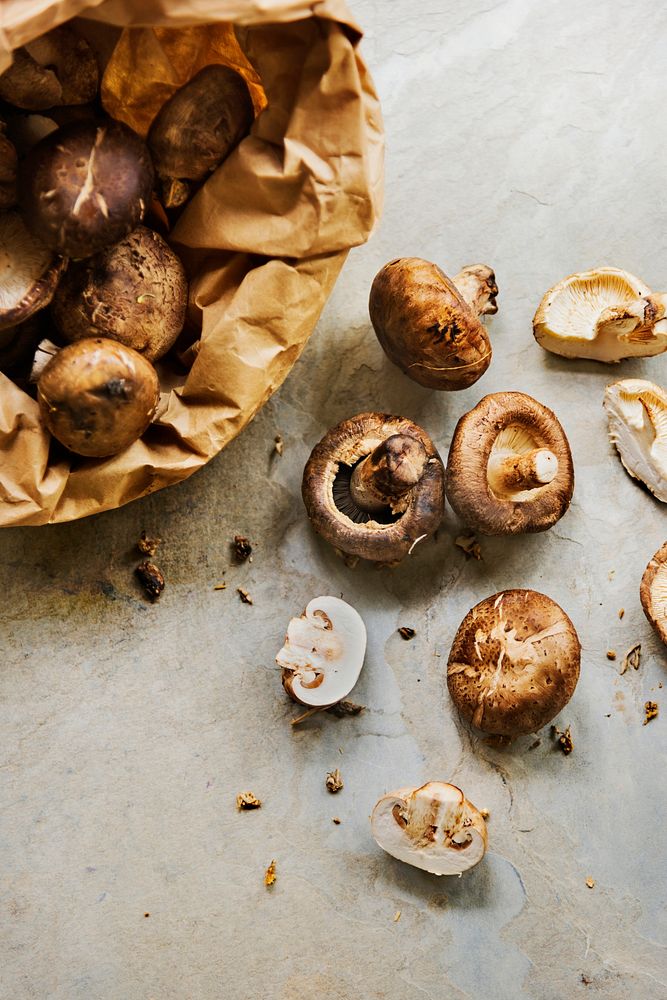 Fresh organic shiitake cremini mushroom