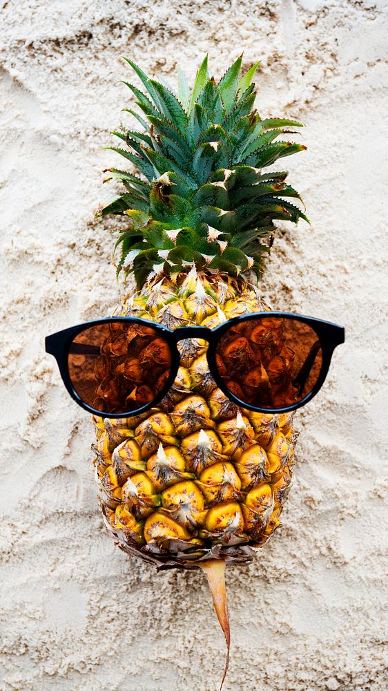 Pineapple sunglasses phone wallpaper, HD image
