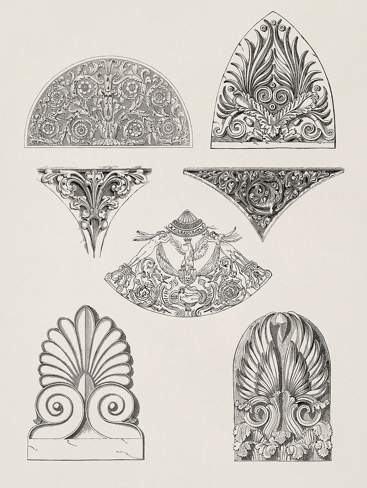 Antique illustration of the grammar of ornament by Owen Jones