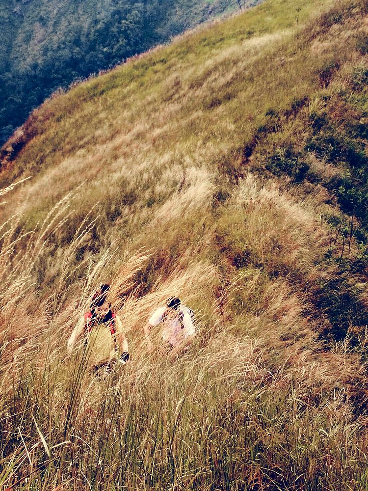 Couple Trekking Activity Hiking Mountain