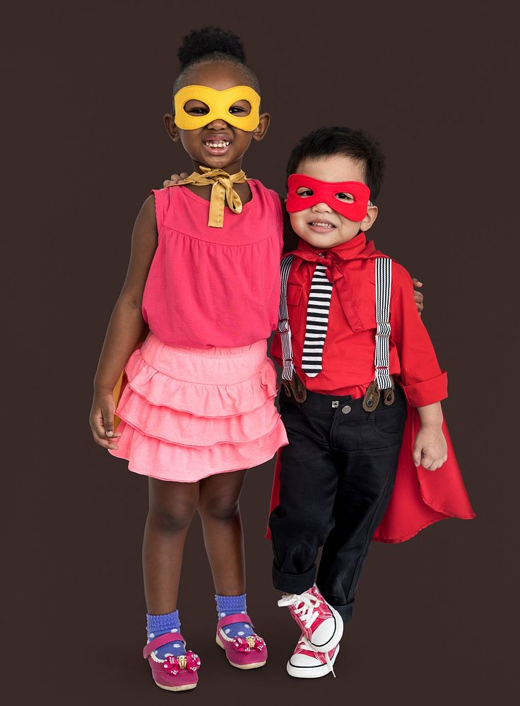 Boy And Girl Superheroes Concept