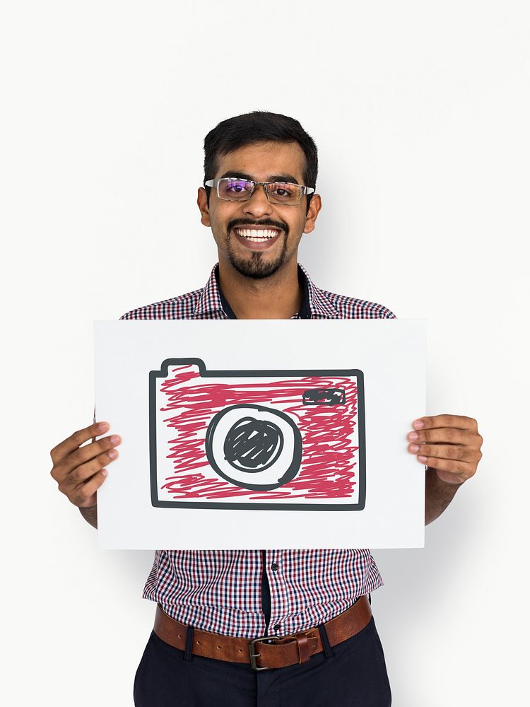 A man hold a camera icon