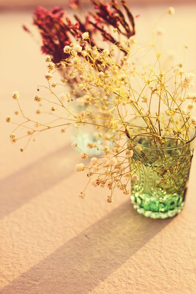 Flowers in glass vases 