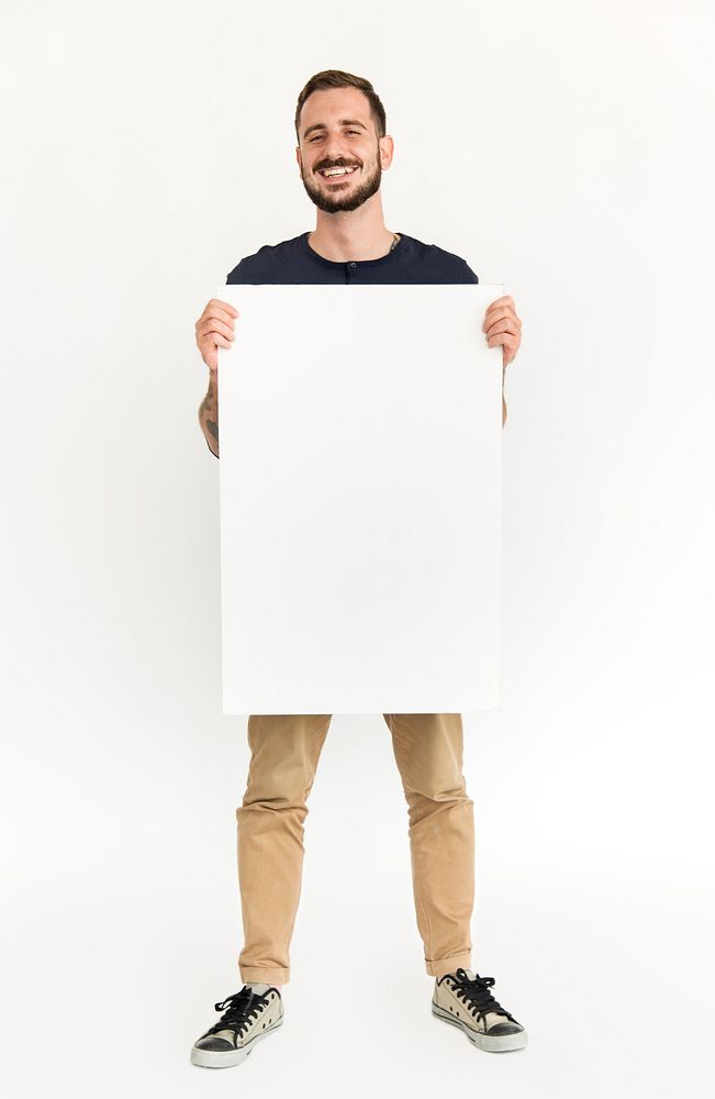 Diverse Group People Holding Blank Placard Concept