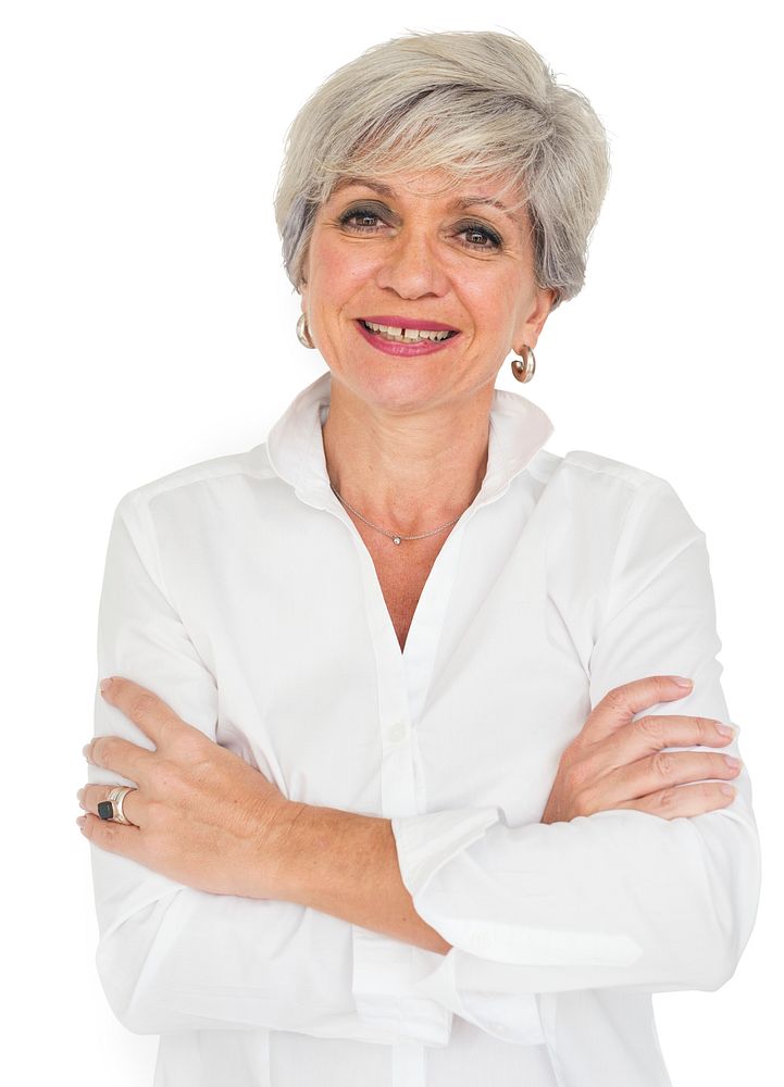 Mature businesswoman with grey hair
