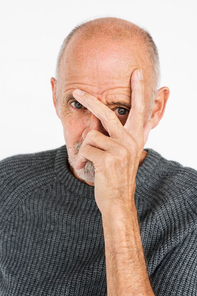 Old guy face palm gesture