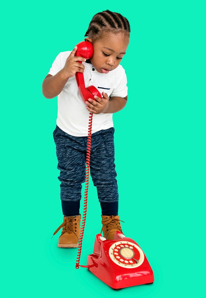 Little Girl Red Telephone Concept
