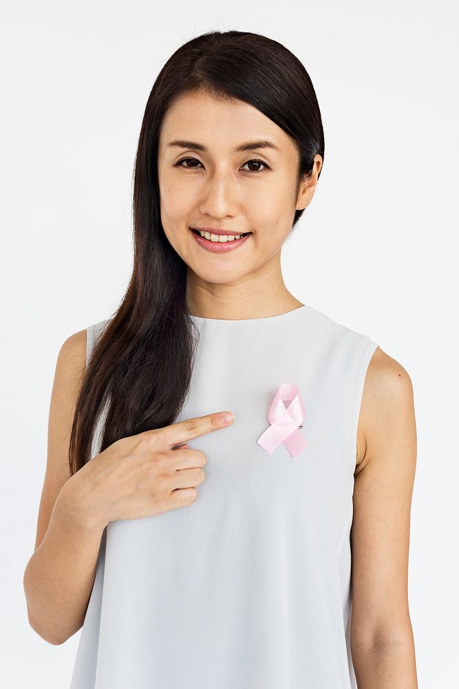 Woman Smiling Happiness Breast Cancer Awareness Portrait Concept