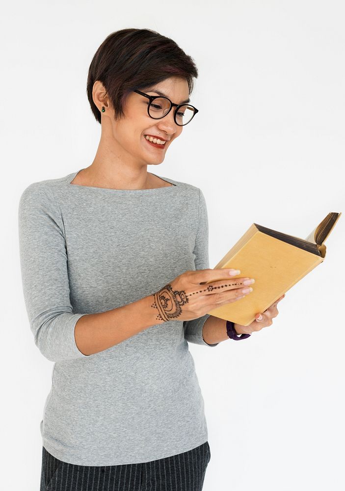 Woman Cheerful Studio Portrait Concept