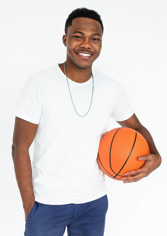 African Man Smiling Happiness Basketball Portrait Concept