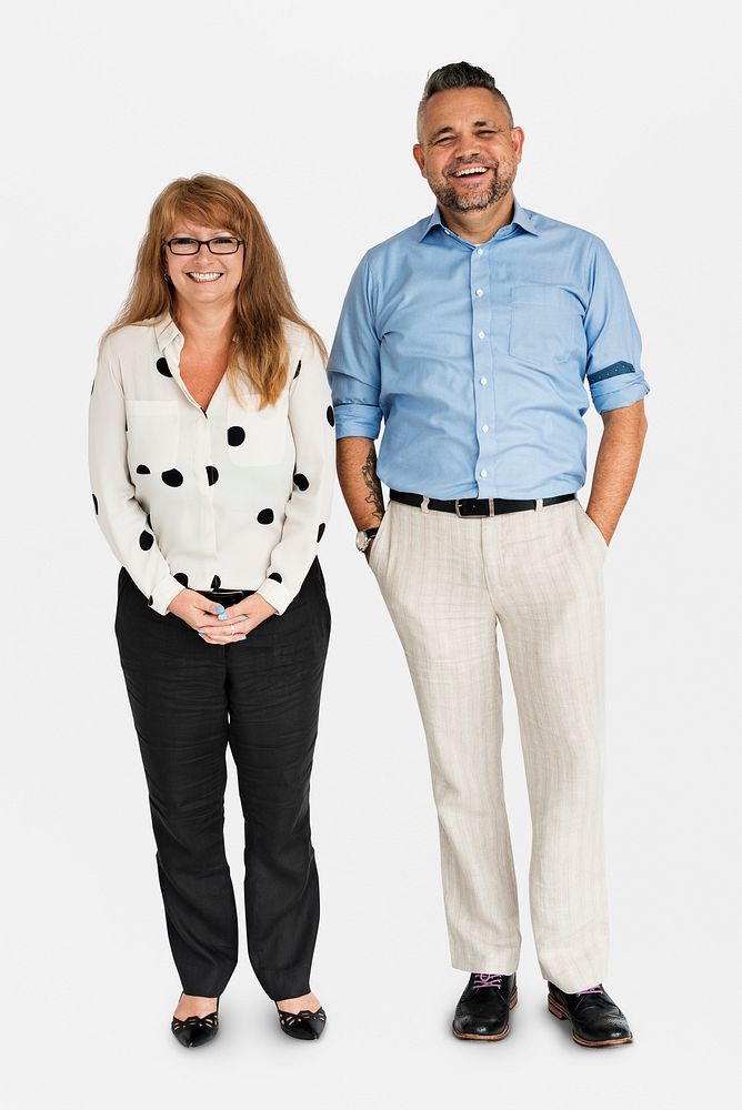 Couple Cheerful Studio Portrait Concept