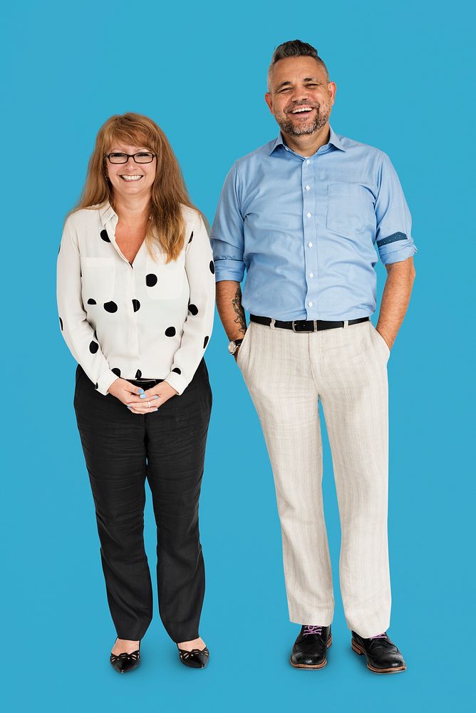 Couple Cheerful Studio Portrait Concept