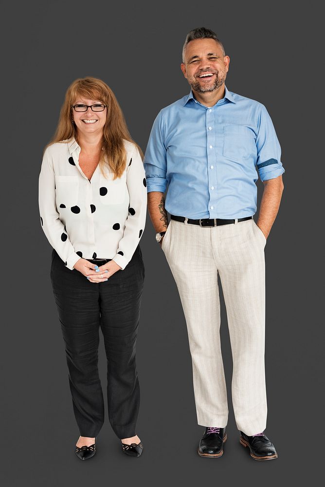 Couple Cheerful Studio Portrait Concept