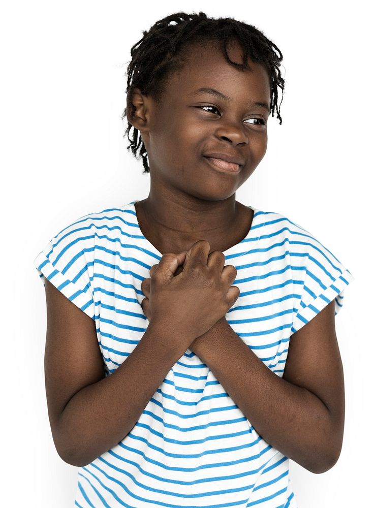 Girl Cheerful Studio Portrait Concept