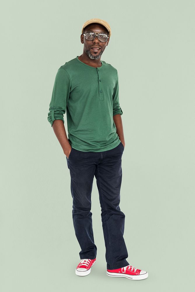 Old-Fashioned African Man Casual Cheerful Concept