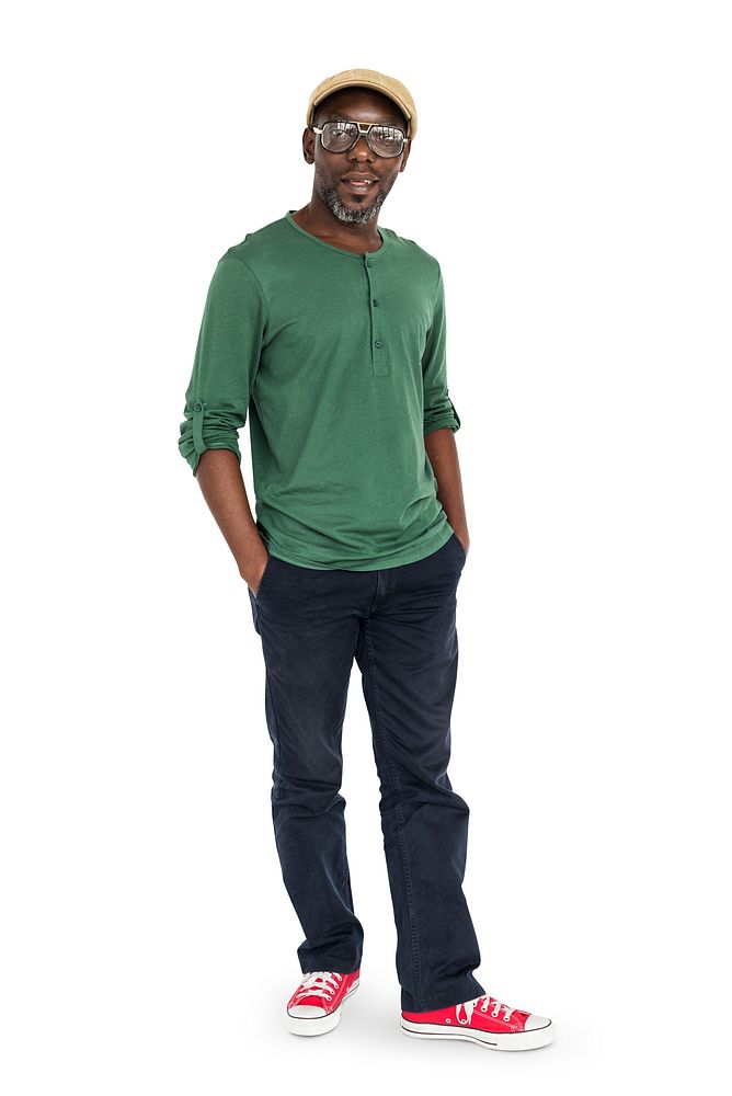 Old-Fashioned African Man Casual Cheerful Concept