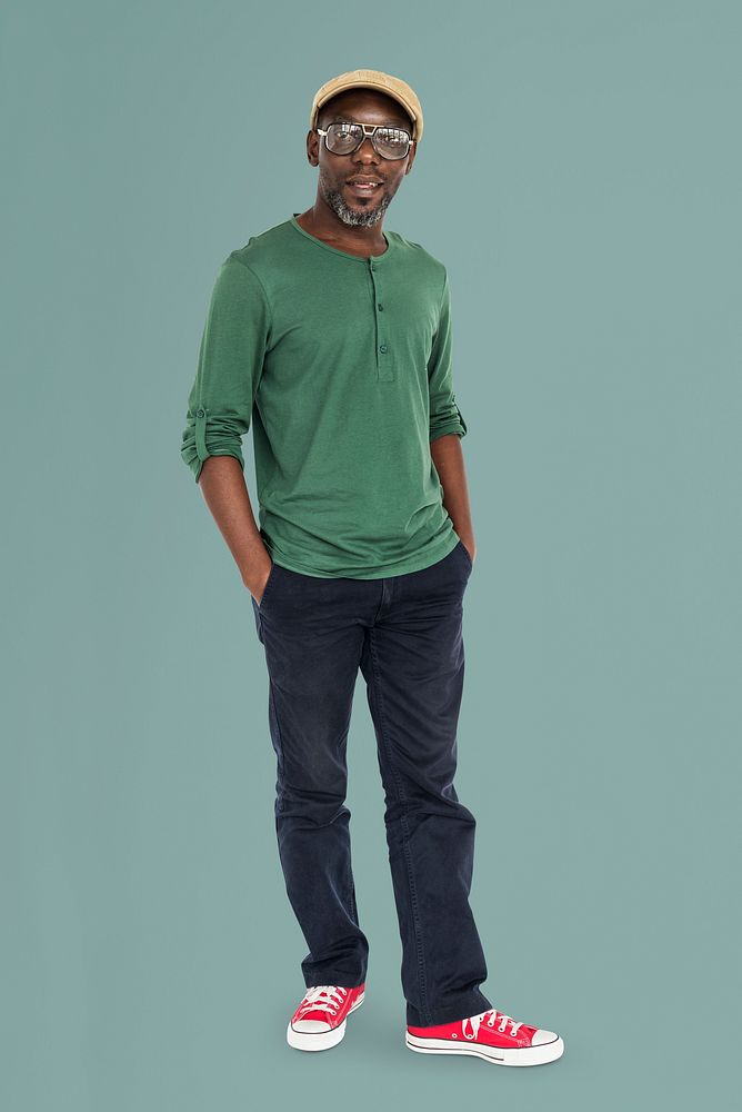Old-Fashioned African Man Casual Cheerful Concept