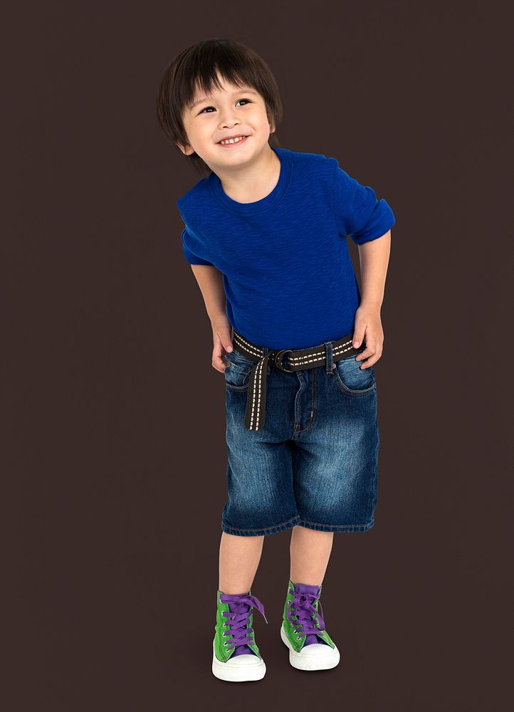 Boy Cheerful Studio Portrait Concept