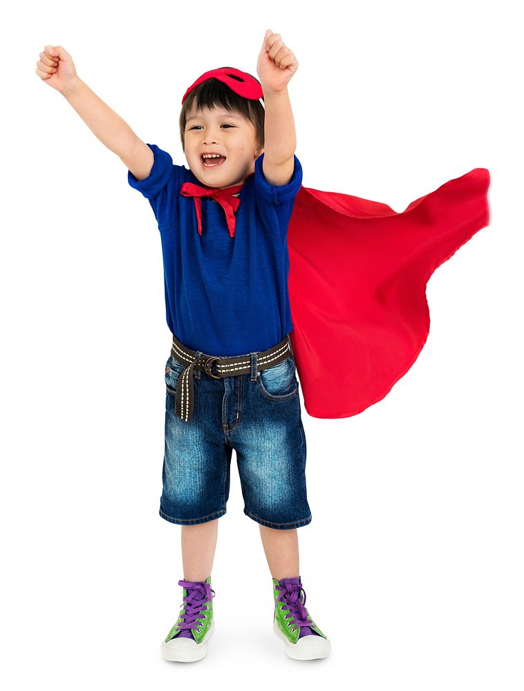 Superhero Boy Carnival Costume Cheerful Concept