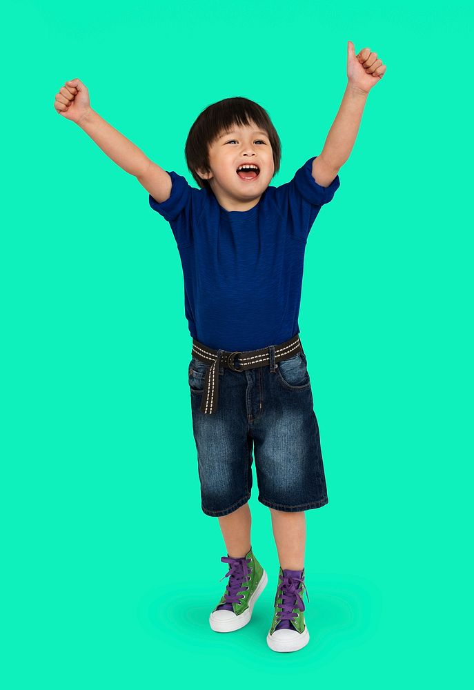 Boy Cheerful Studio Portrait Concept