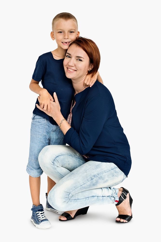 Mother Son Hugging Love Together Concept