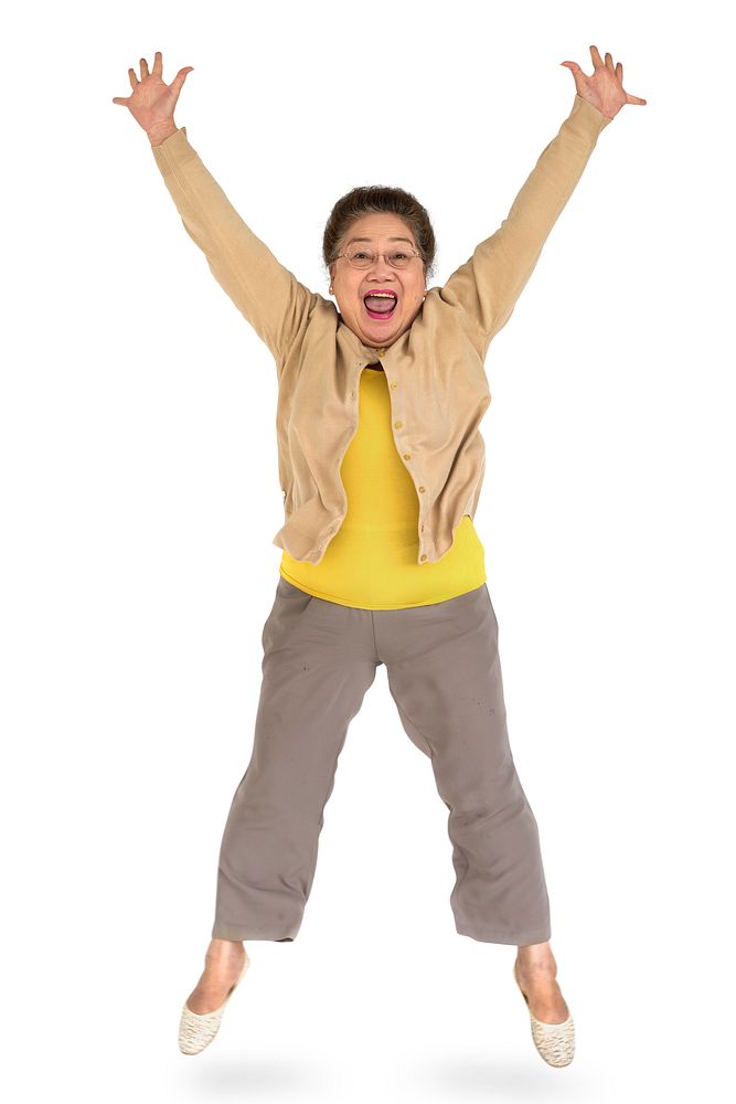 Woman Cheerful Studio Portrait Concept