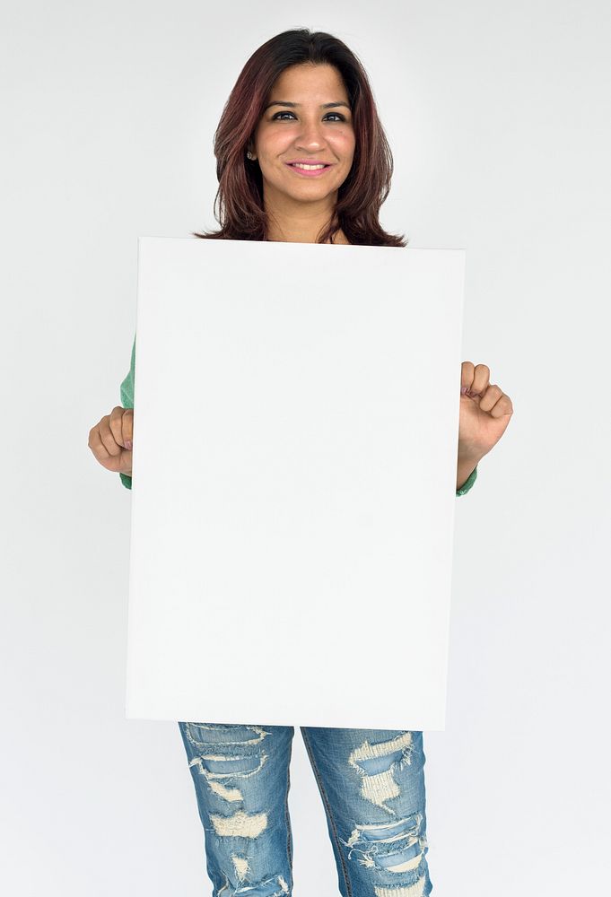 People Holding Empty Blank Copy Space Concept