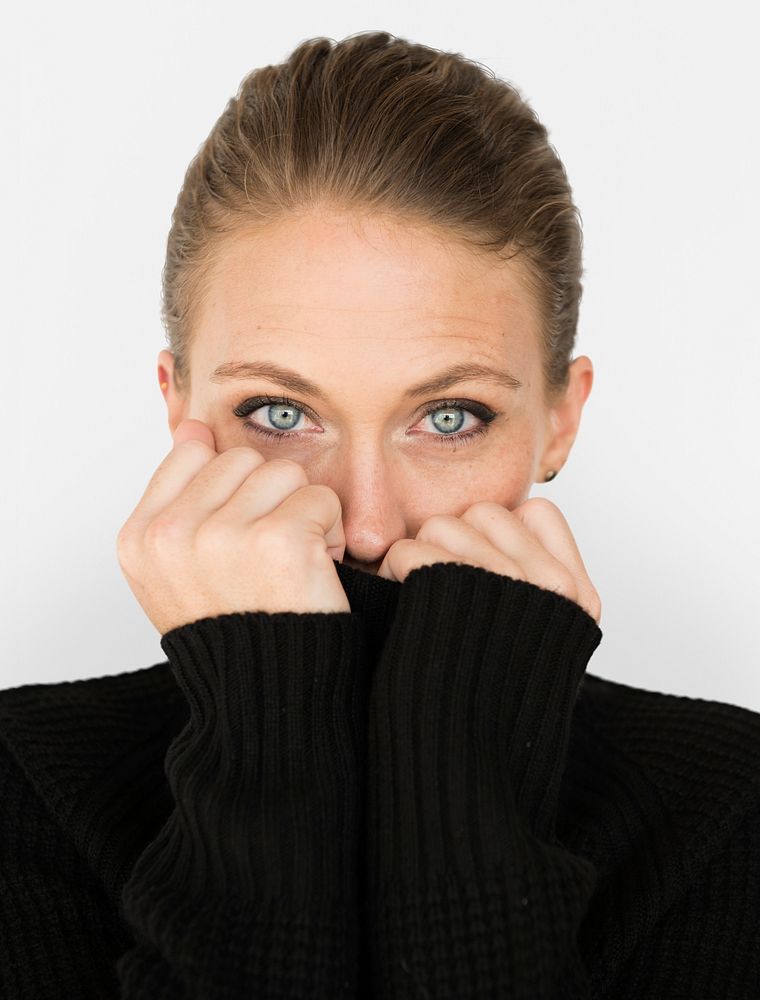 Woman Casual Sweater Cold Portrait Concept