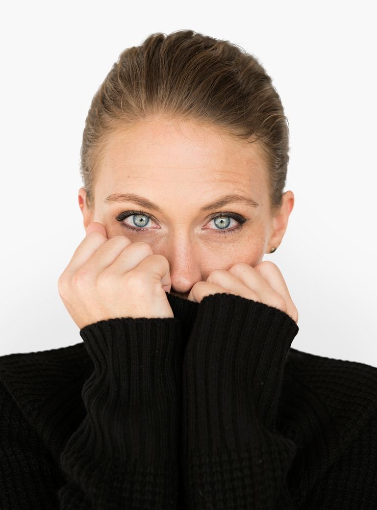 Woman Casual Sweater Cold Portrait Concept
