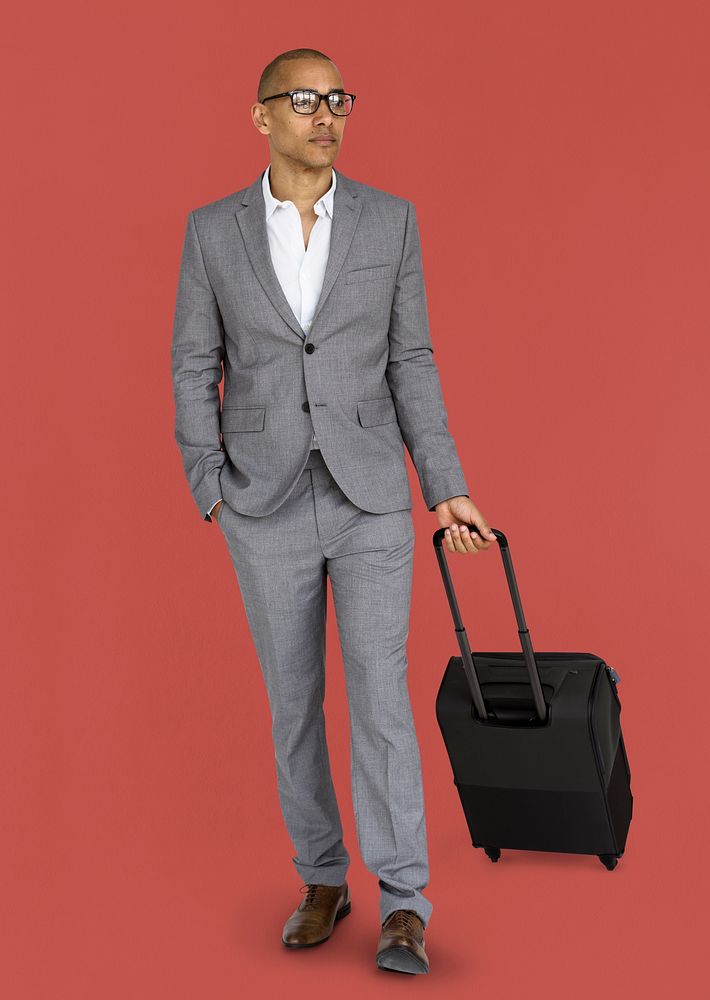 Businessman Passenger Traveling Vacation Suitcase Concept