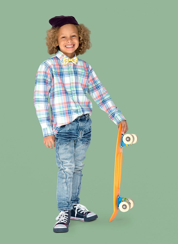 Young Boy Skateboarder Smile Hipster