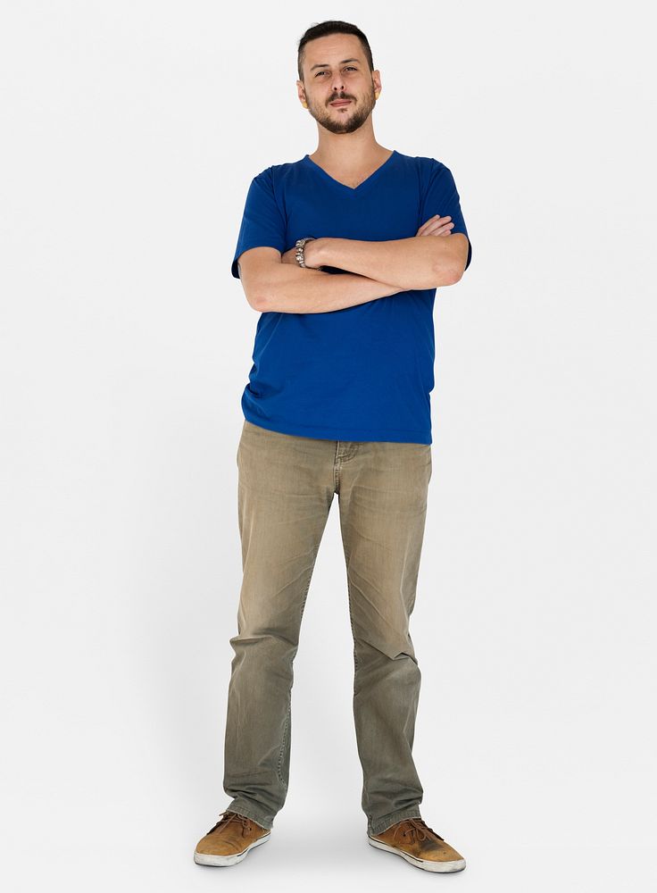 Man Standing in a studio shoot isolated on background