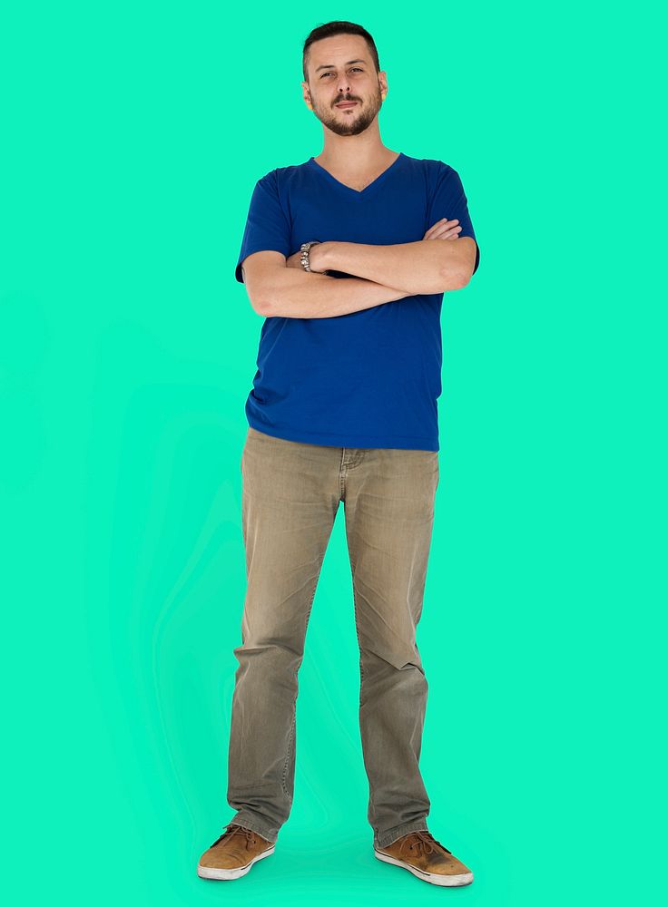 Man Standing in a studio shoot isolated on background
