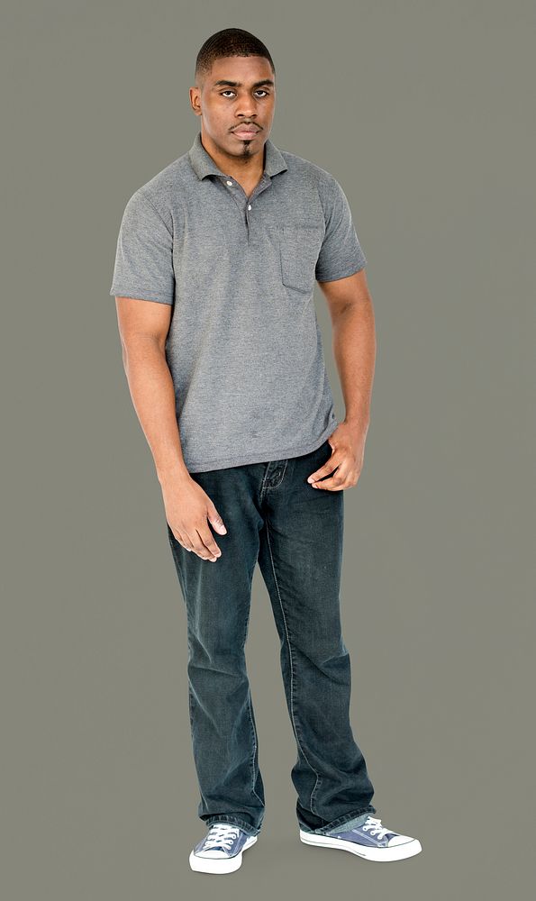 Full body portrait of a man in casual clothes