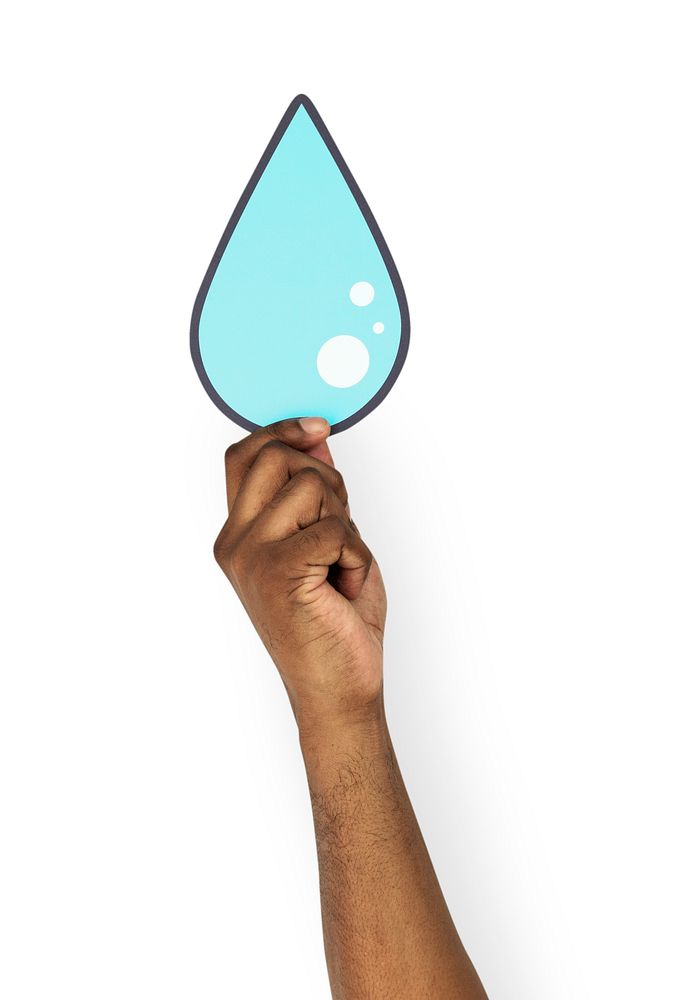 Human Hand Holding Water Droplet