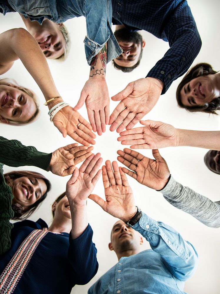 Diverse People Hands Together Teamwork