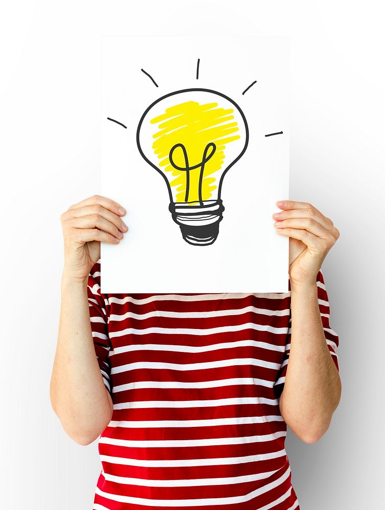 Light bulb icon idea thoughts vision design