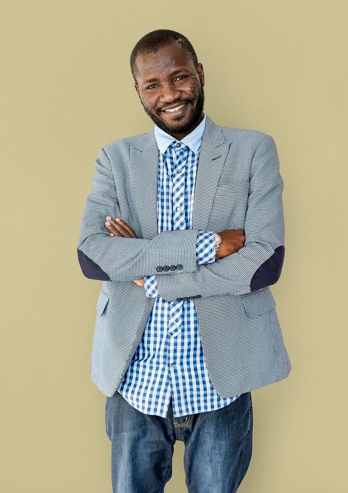 Adult African Man Smile Studio Portrait