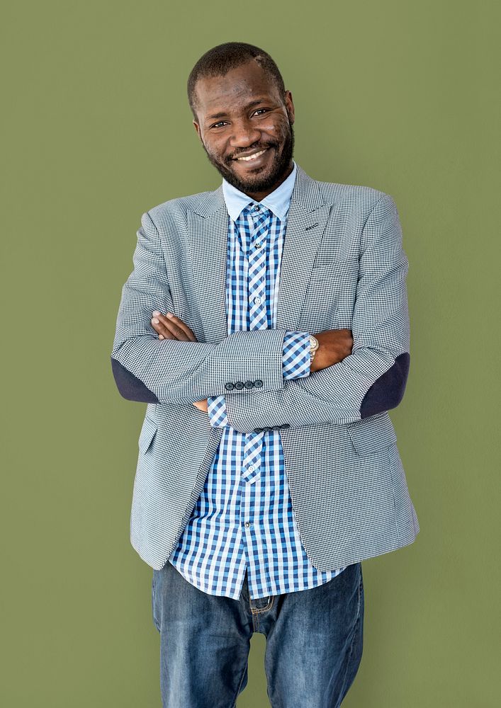 Adult African Man Smile Studio Portrait