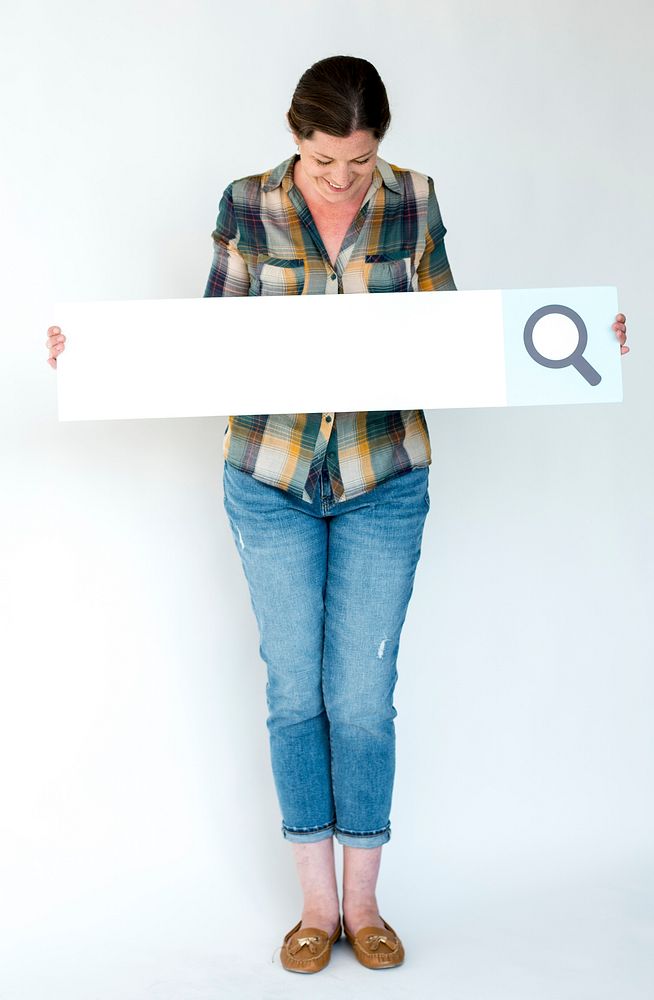 Adult People Holding Searching Box Magnifying Glass