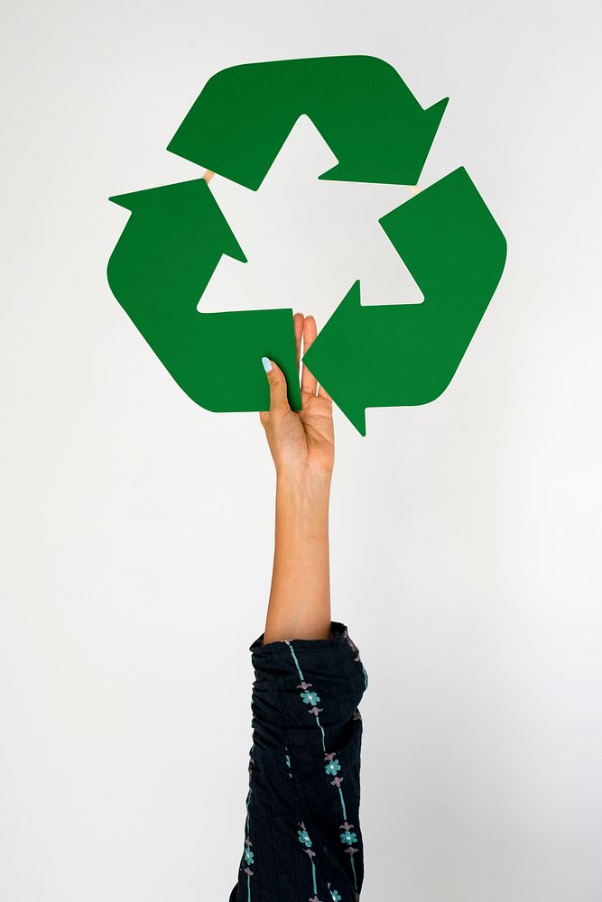 Hand Hold Show Recyclable Symbol