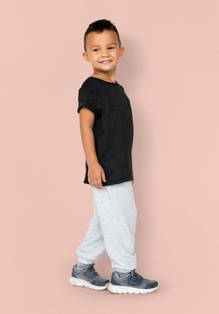 Little Boy Gesture Face Smile Expression Studio Portrait