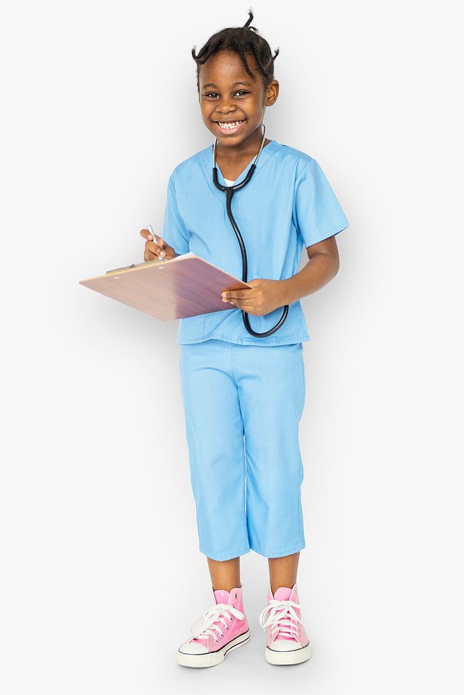 Young girl in doctor costume