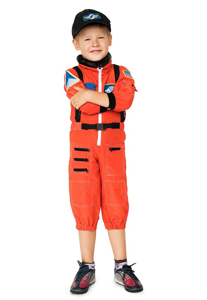 Little boy in an astronaut costume