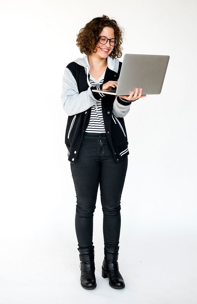 A Student Girl with Laptop