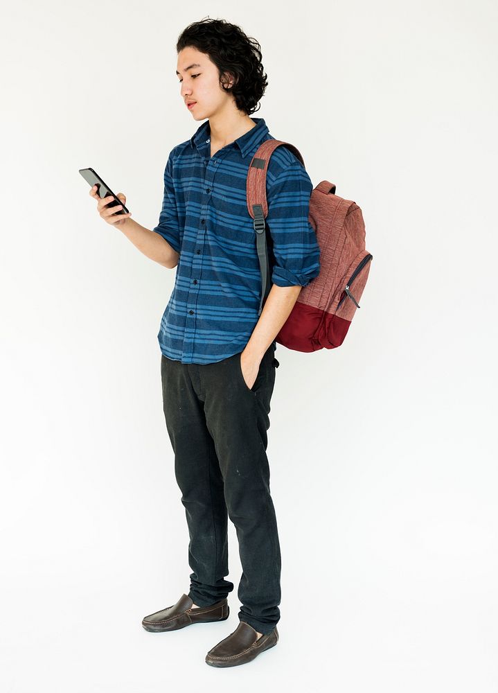 Young teen using smart phone techie lifestyle