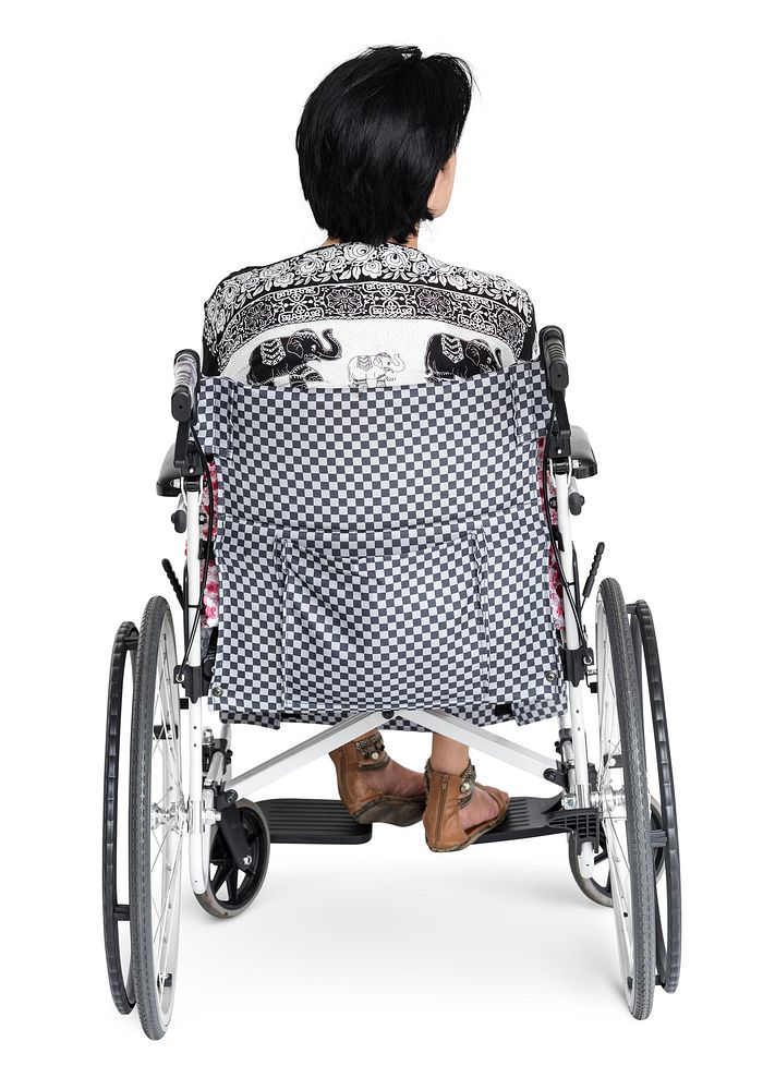 Senior disabled woman sitting on wheelchair