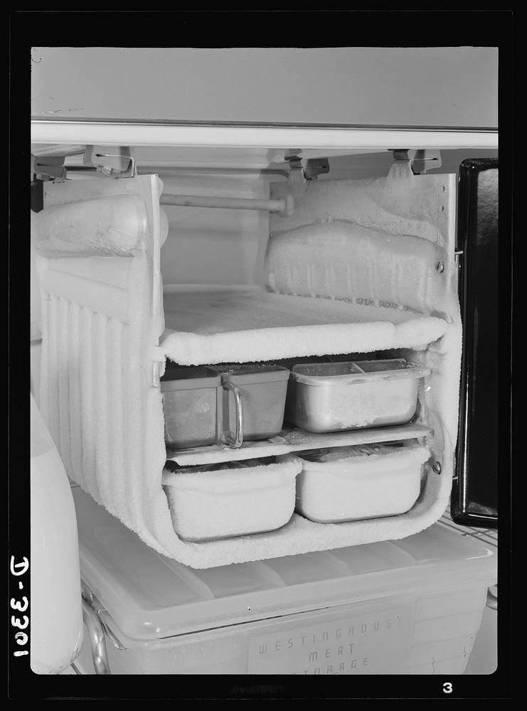 Conservation of durable goods. Old Man Winter comes to the refrigerator. This unfortunate freezing compartment is lumbering…